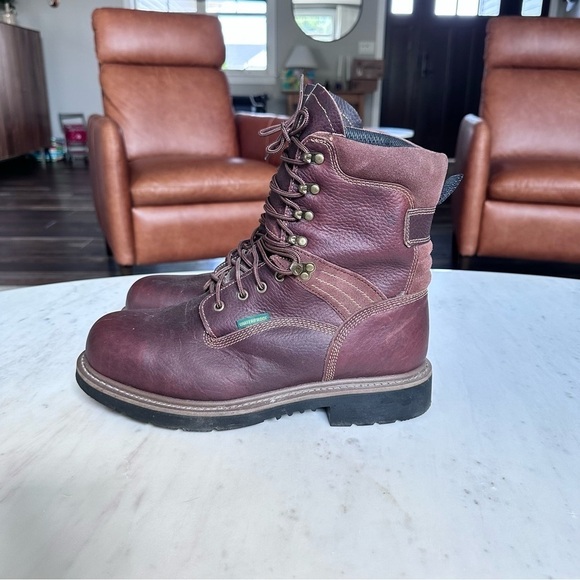 Dan Post John Deere Steel Toed Lace Up Brown Leather Work Boots Men's Size 11.5M - Picture 4 of 6